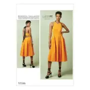 VOGUE DRESS SEWING PATTERN V1546 14-22 Womens Halter Designer Vallance Uncut