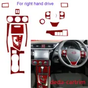 15×RHD Central Control Gear Shift Set Trim For Toyot@ Corolla 2014-18 Red Carbon