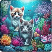 ODAWA Camera Dust Bag 17.7 In, Kittens Colorful Coral Makeup Wrap Cloth Bag, Lightweight Cloth Wrap for Camera Lens