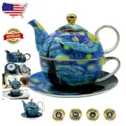 Exquisite 13 OZ Teapot & Saucer with Cup - Elegant Floral Bone China Collection