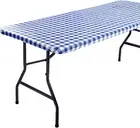 Elastic Fitted Rectangle Table Cover, Fits 6Ft Folding and Rigid Trestle Dining