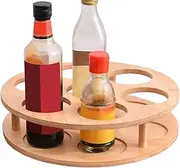 Wooden Water Bottle Organiser, Bottle Storage Organiser, Water Bottle Storage Rack, Rotating Wooden Cup Organiser, Sturdy Wooden Wine Holder for Countertop, Kitchen