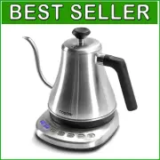 Stainless Steel Electric Gooseneck Kettle with 1200W Quick Heating & 5 Presets