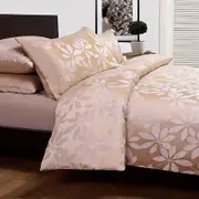 Accessorize Boston Latte Jacquard Quilt Cover Set Double