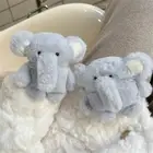 Cute Elephant Headphone Cover Unique Carrying Case Plush Blue