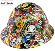 Sticker Bomb Hydro Dipped Full Brim Hard Hat