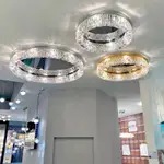 【 臺中小雪燈具】110V 臥室房間燈LED吸頂燈 網紅簡約北歐餐廳燈具後現代水晶客廳燈MIH002