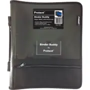 Binder Buddy Protext A4 2 Ring Binder, 25mm with Zipper, Handle, Presentation Case, Pockets, Smoke Grey – Durable Document Organizer for Office, School, and Travel