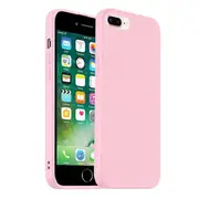 For Apple iPhone 7 Plus / 8 Plus Silicone Silky Soft Case with Microfiber TPU Ultra Slim Anti Scratch Shockproof Cover (Sand Pink)