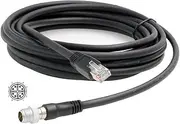 M12 Ethernet 8P XCoded Male to RJ45 Cat5e Cable for Cognex Industrial Camera Sensor (10 Meter)
