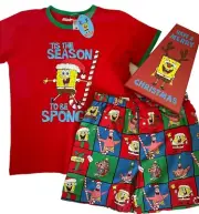 NEW Peter Alexander Jnr Size 12 SpongeBob SquarePants Christmas Pyjamas Set