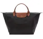 NWT LONGCHAMP Le Pliage Type M Medium Short Handle Travel Tote BLACK AUTHENTIC