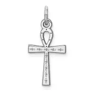 Ankh Cross Charm Pendant With Embellishments in 925 Sterling Silver