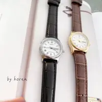 在飛比找蝦皮購物優惠-韓國CASIO卡西歐 復古小圓錶 真皮錶帶 手錶