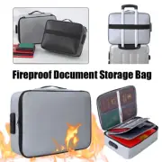 Fireproof Document Box with Lock File Storage Organizer Box Waterproof Safe Bag,