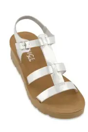 Womens Caged Platform Wedge Sandals. Size 7.5. Color Silver