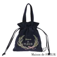 在飛比找蝦皮商城優惠-Maison de FLEUR 含羞草刺繡抽繩手提包(8A2