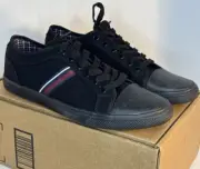 Original Ben Sherman Black Sneakers US Men's 10.5 NIB Red Stripe Lace up NEW