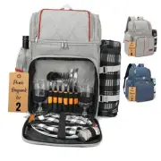 Picnic Backpack for Camping, Picnic Basket for with Insulated Cooler Bag and