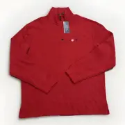 Polo Ralph Lauren Sweater Mens Large Red Knit HZ Long Sleeve 1/4 Zip Classic