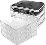6 PCS Clear Zippered Storage Bags,Plastic Sweater Storage Bags for Blankets Linen Sweater Bed Sheet Quilt Clothes Pillow (15.7 x 13.8 x 3.9 Inch)