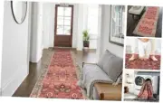 Runners for Hallways Non Slip Washable Runner Rug, 2'x8' Cherry Red/ Spice