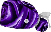 [YTYVAGT] 2-Pc,Gourd-Shaped Working Cap,Fisherman Hat with Buttons and Cotton Sweatband,Purple Rose
