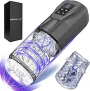 PLEASURE PULSE Male Masturbator Sex Toy for Men NEW UPGRADED 2025 Next Gen Automatic Masturbating Cup with 7 Thrusting & 7 Rotating Modes for Penis Stimulation, Electric Pocket Pussy, 3D Realistic Blowjob, Hands-Free Stroker, PREDATOR BLACK