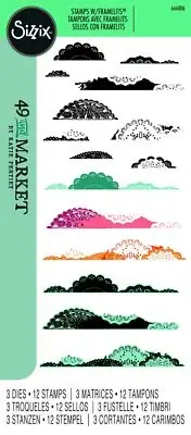 Sizzix Clear Stamps 12PK w/3PK Framelits Doily Edgers by 49 and Market : Janua