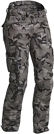 Lindstrands Zion Camo waterproof Ladies Motorcycle Textile Pants, multicolored, Size 34 for Women