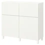BESTÅ storage combination w doors/drawers, white/Lappviken/Stubbarp white, 120x42x112 cm