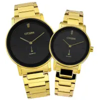 在飛比找Yahoo奇摩購物中心優惠-CITIZEN 簡約時尚 日本機芯 不鏽鋼手錶 情人對錶-黑