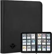 Card Binder for Trading Card 9 Pocket, TiopLior Zip Card Book with 432 Side Loading Pocket, Card Album Fit for MTG TCG Baseball Football Sports Card, Easy to Insert Card Collection Binder Black
