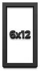 6x12 Shadow Box Frame Black | 2 Inches Deep Real Wood Contemporary Shadowbox Dis