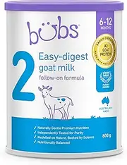 Bubs Goat Milk Follow On Formula Stage 2, Baby 6-12 Months, Proudly Australian Made with Goat Milk, 800g