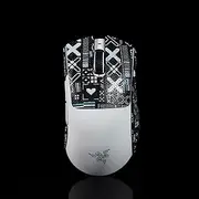 BTL Mouse Grip Tape for Razer Deathadder V3 Pro Professional Non Slip Suck Sweat Resistant Printsteam Black White 0.5mm (AA0244-yinhuaheibai)