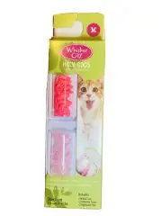 Whisker City Kitty Caps Cat Nail Caps 40 Pink & Clear/Pink Sparkles MEDIUM NIP*