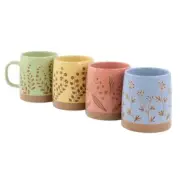Gibson Home Garcelle 4 Piece 18 Ounce Round Stoneware Mug Set in Assorted Design