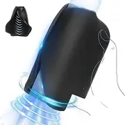 Vibrating Male Masturbator Training Vibrator, Soft Liquid Silicone Men Vibrator with 8 Powerful Vibrations Adjustable Stroker Glans Stimulator Prolong Endurance Massager Adult Sex Toys for Men