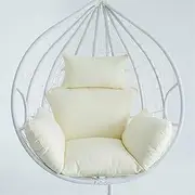 Waterproof Hanging Basket Egg Chair Cushion, Swing Egg Chair Cushion with Headrest, Detachable Chair Seat Cushion Replacement for Outdoor Patio Garden Hammock Chair(Beige)