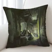 Scary Horror Asylum Scene Cushion Cover