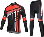 [GRTE] Long Sleeve Cycling Jersey for Women,Cycling Jersey Set Gel Padded Pants Cycling Suit
