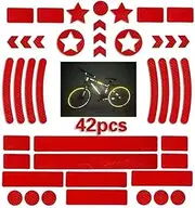 42Pcs Reflective Stickers for Bike Frame,Reflective Decals Multi Shapes Kit,Multi Decals Shapes Waterproo Reflective