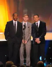 Actors Anthnoy Mackie, Brian Geraghty, Jeremy Renner onstage at th- Old Photo