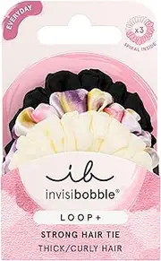 invisibobble LOOP+ Be Strong Hair Ties - Designed for Thick, Curly, Textured Hair - Strong Hold Ponytail and Updo Accessory From Day to Night - Less Damage, Less Marks