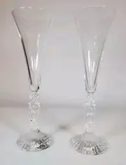 NEW Cristal d' Arques France Millennium 2001 Champagne Flutes 24% Crystal 10"