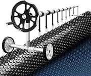 Aquabuddy Pool Cover 600 Micron Solar Heat Blanket 6.5x3m w/ 5.55m Roller Black