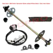 740mm Go Kart Rear Axle Kit Brake Assembly #35 Sprocket Hub ATV Quad Drift Trike