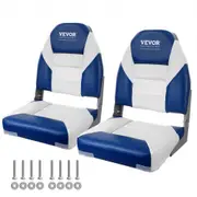 VEVOR Boat Seats, 555 mm High Back Boat Seat, Folding Boat Chair with Thickened Sponge Padding and Hinge, Fold-Down Boat Captain Chairs for Fishing Bo