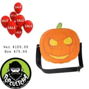 TNBC - Jack-O-Lantern Glow in the Dark 9" Faux Leather Crossbody Bag "New"